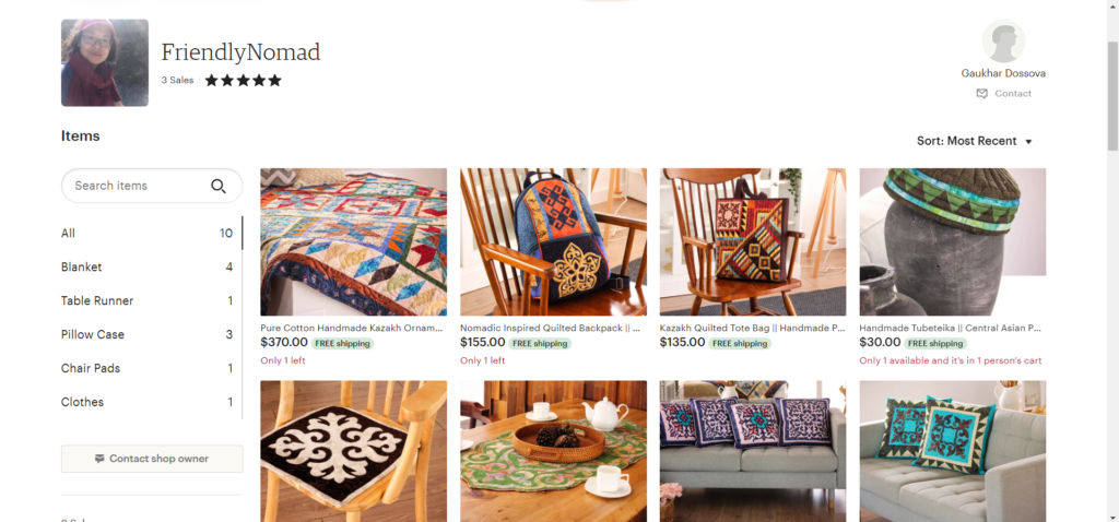 Handmade items from Kazakhstan